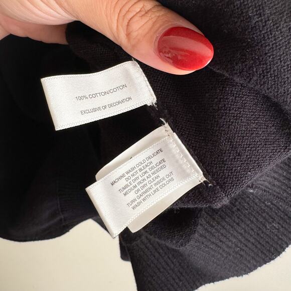 Cutter & Buck Black Long Sleeve Ribbed Detail V Neck Sweater - 2XB - Picture 5 of 7